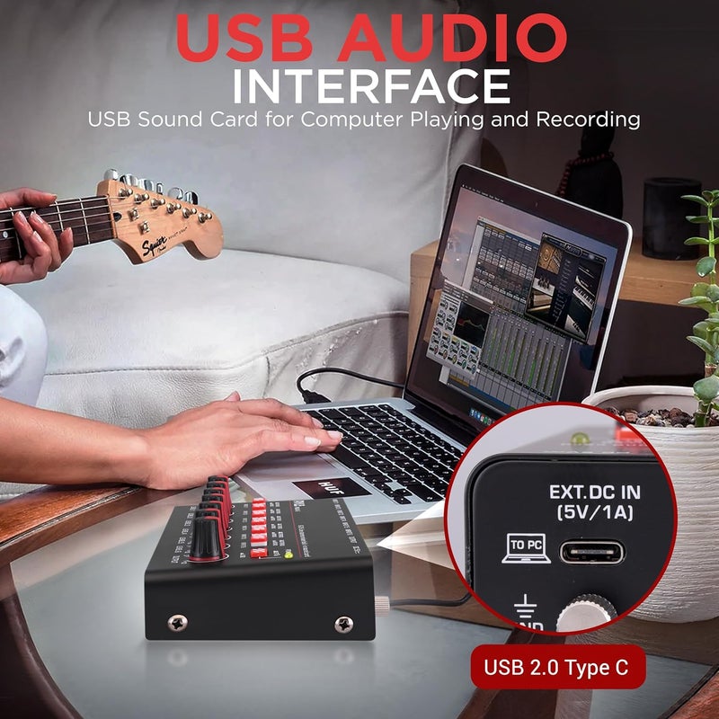 Pyle 6-Channel Wireless BT Streaming Mini Line Mixer with USB Audio Interface - 6 Mono/Stereo Switching Inputs | Ultra-low Noise Design with High Headroom | Built-in USB Sound Card - PMAX6 - Image 3